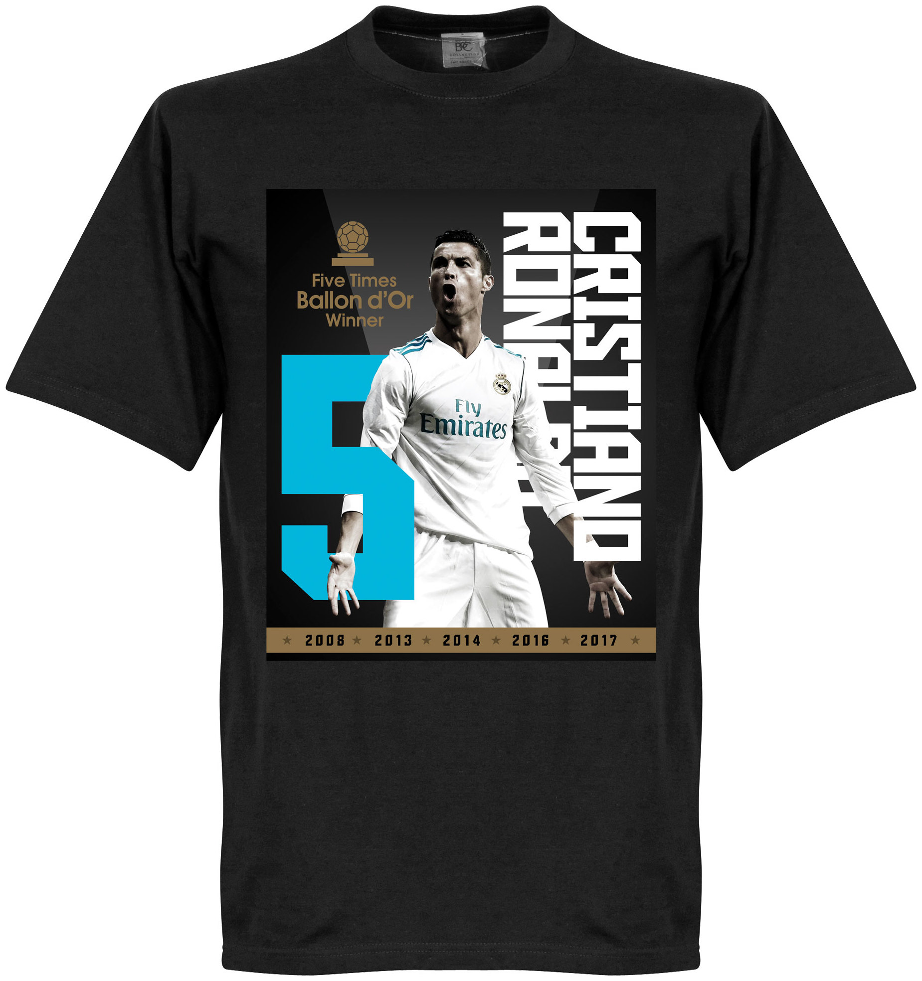 Real Madrid T-shirt Ronaldo 5x Ballon Dor Cristiano ...