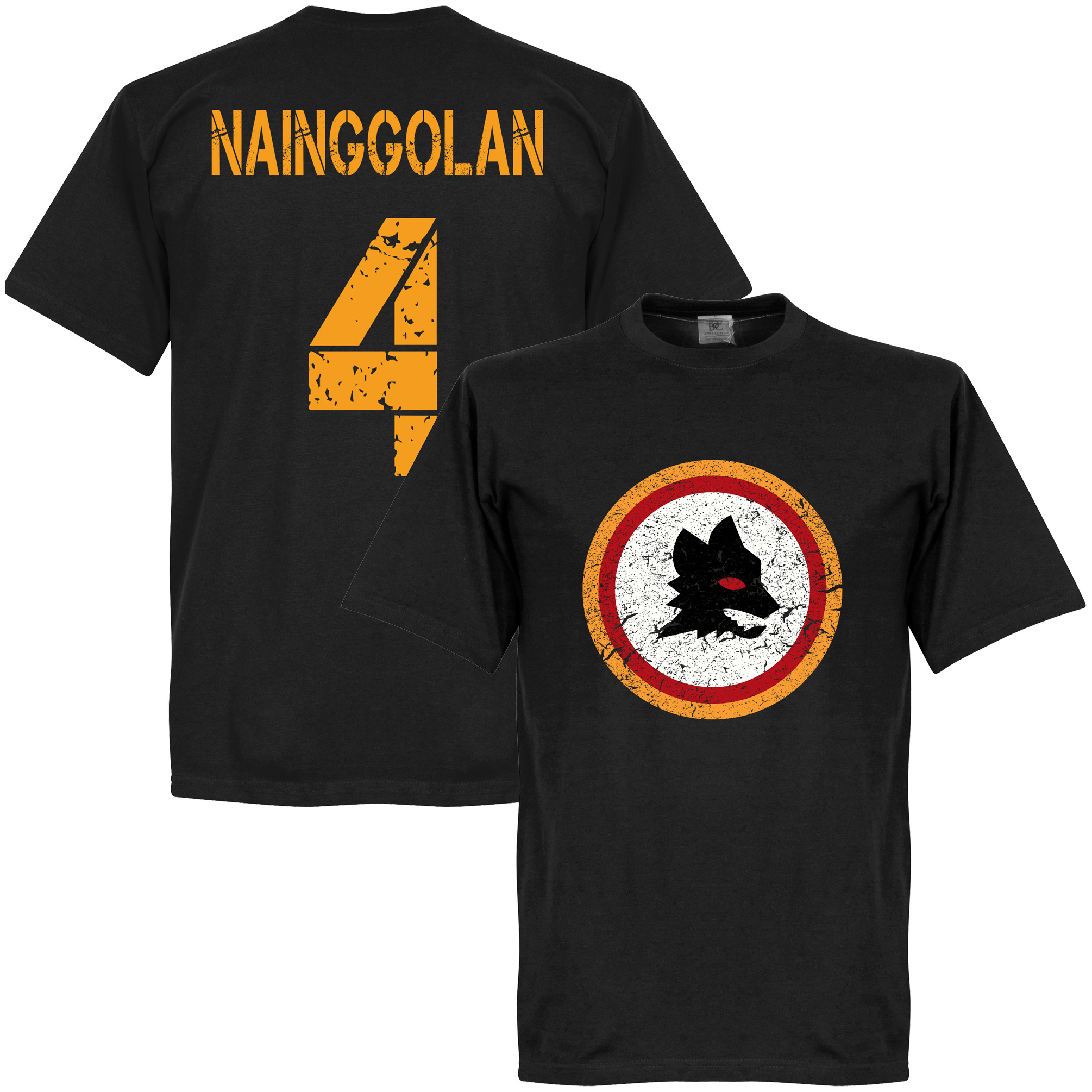 Roma T shirt Retro Nainggolan 4 Svart Roma Huvtröja Retro Nainggolan 4 Svart